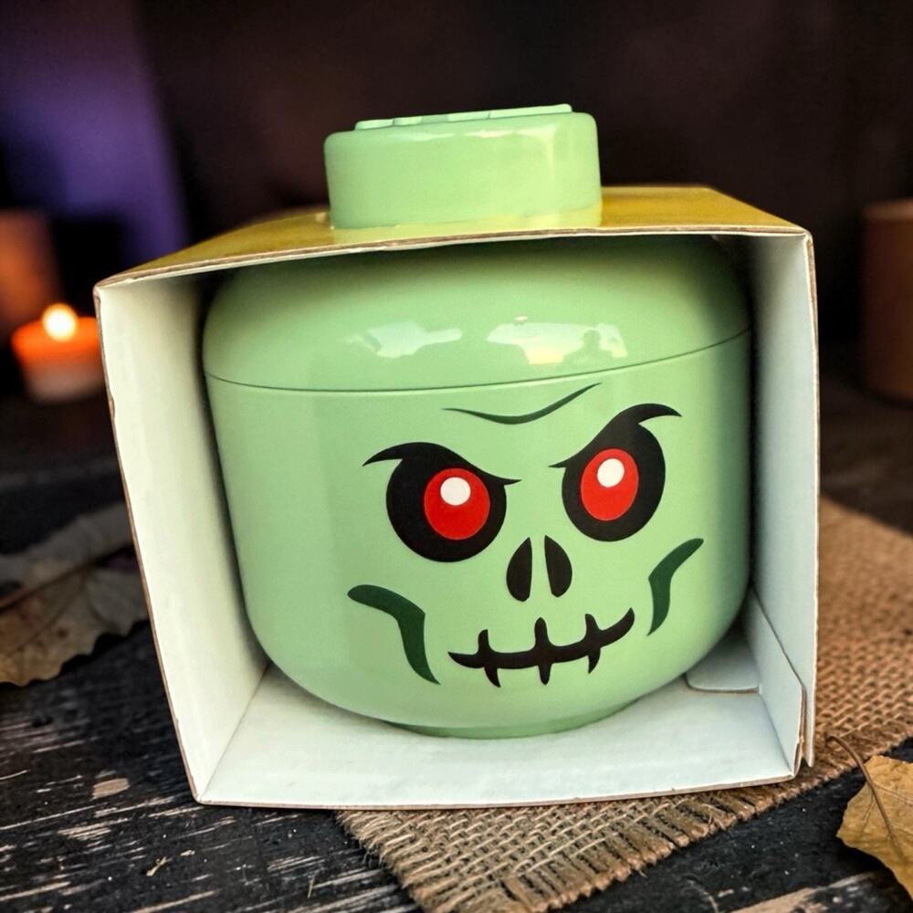 New LEGO Mini Storage Head Green Skeleton